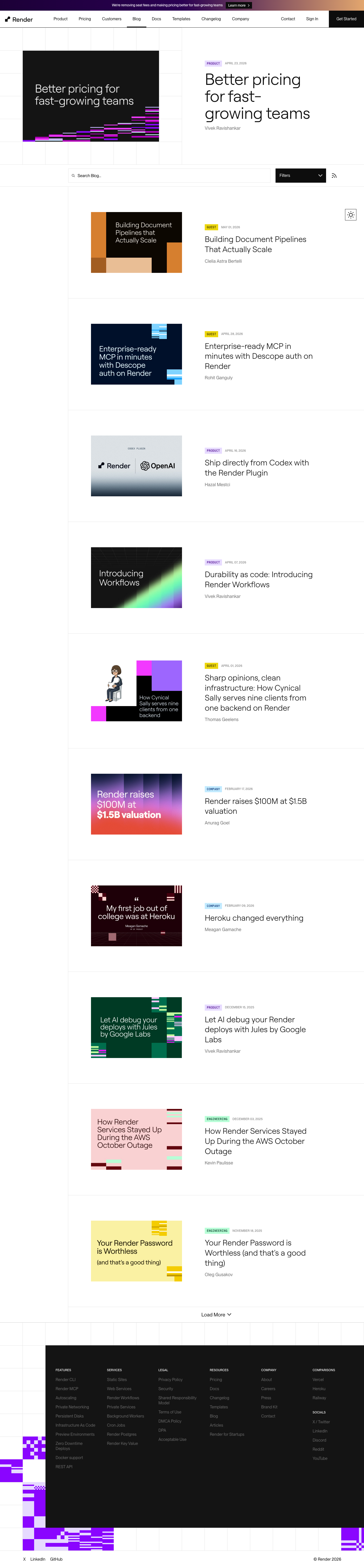 Render — Blog - full page scroll