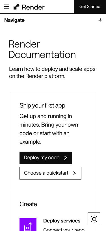Render — Docs - mobile
