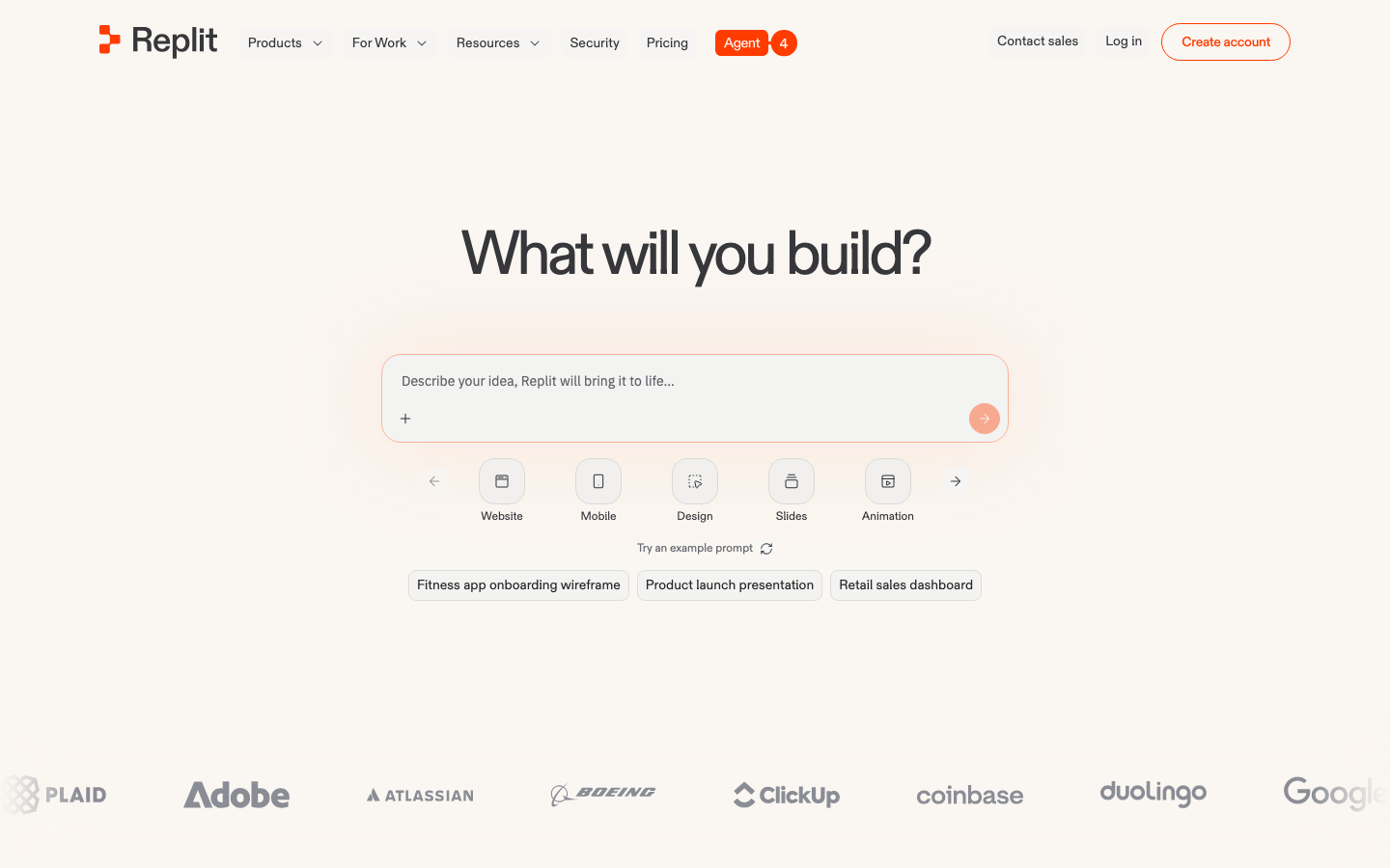 The page prioritizes a clean, functional aesthetic with a focus on user action. The layout is structured around clear calls to action for different development workflows, presented with a restrained color palette and ample white space. · developer tools, coding platform, online compiler, collaboration, ide, replit, build online, code playground