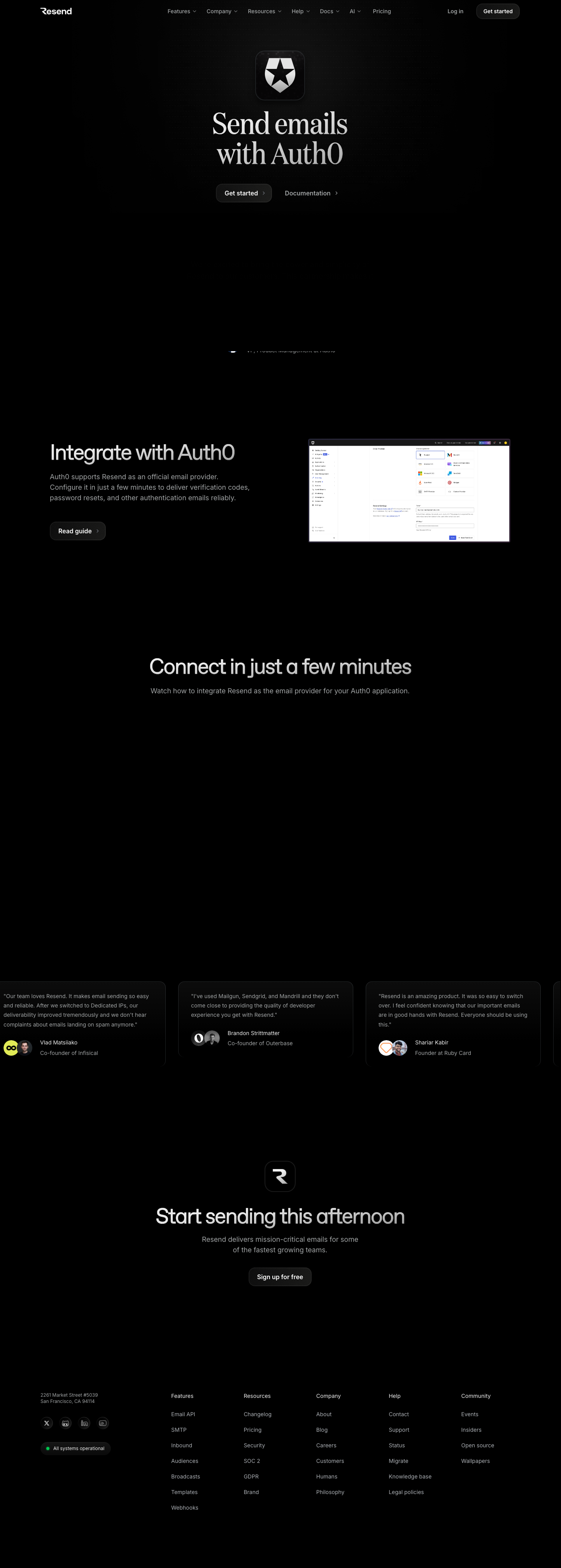 Resend - full page scroll