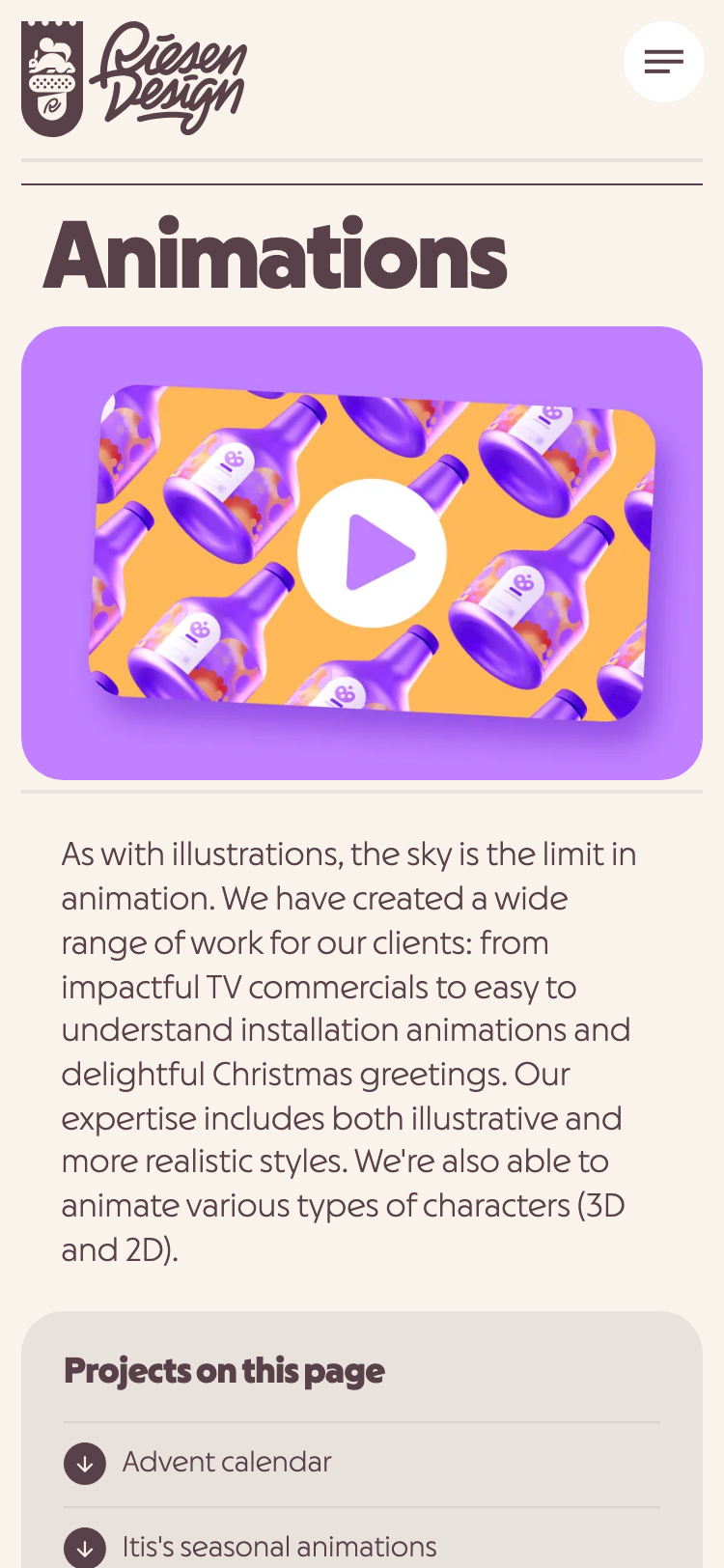 Riesen Design · Features - mobile