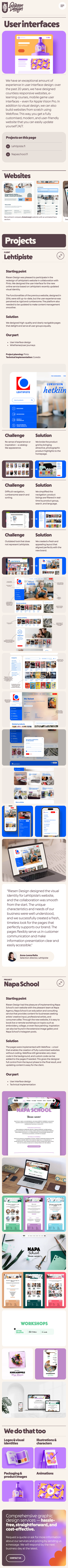 Riesen Design · Features - mobile full page