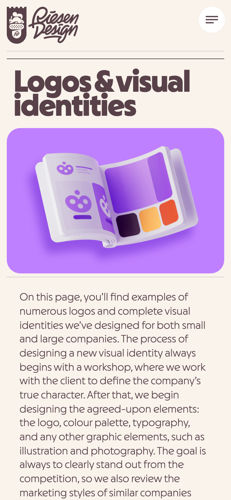 Riesen Design · Features - mobile