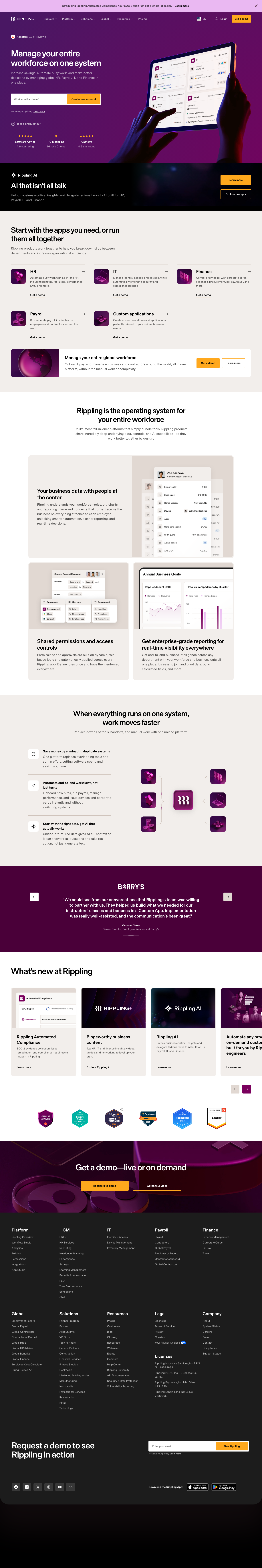 Rippling - full page scroll