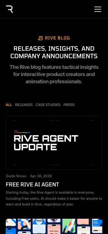 Rive — Blog - mobile