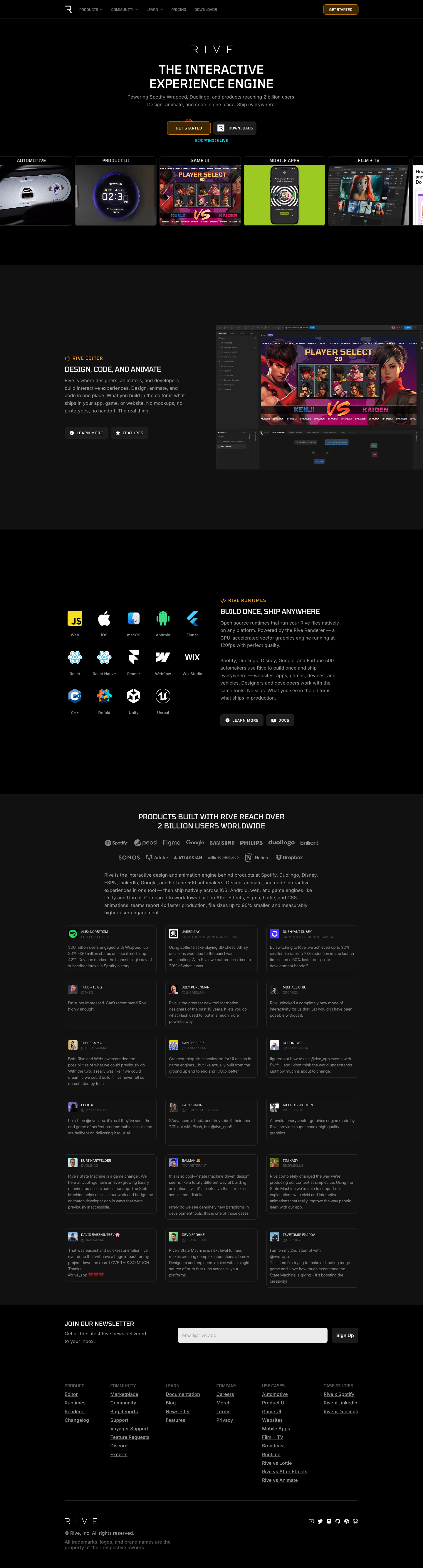 Rive - full page scroll