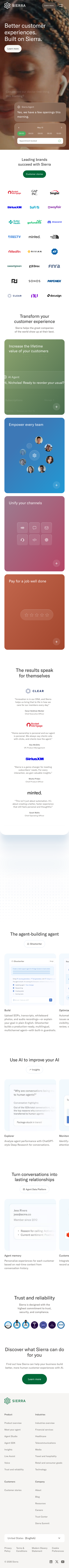 Better customer experiences | Sierra - mobile full page