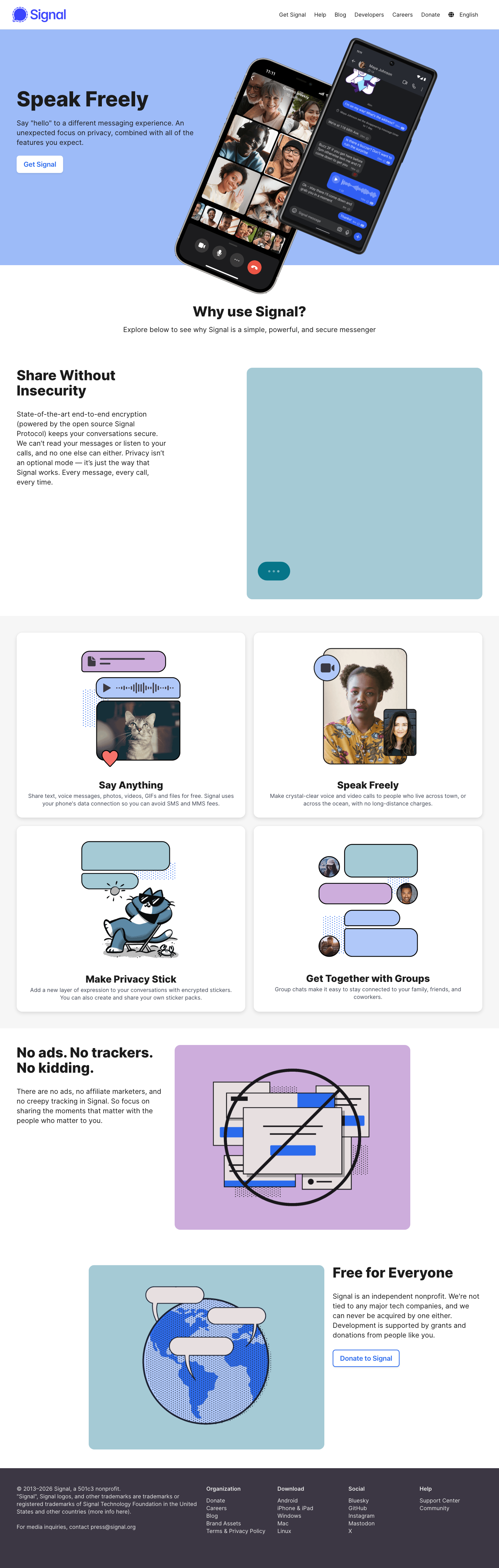 Signal - full page scroll