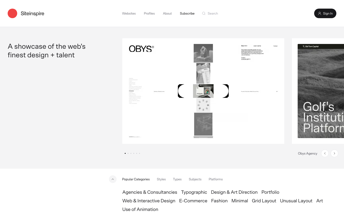 The layout prioritizes visual hierarchy through a structured grid of project thumbnails. Clean typography and ample whitespace create a sense of calm professionalism, emphasizing the work itself. · design portfolio, agency website, bento grid, minimalist design, swiss style, project showcase, clean layout, editorial design