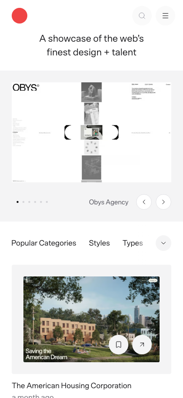 Siteinspire - mobile