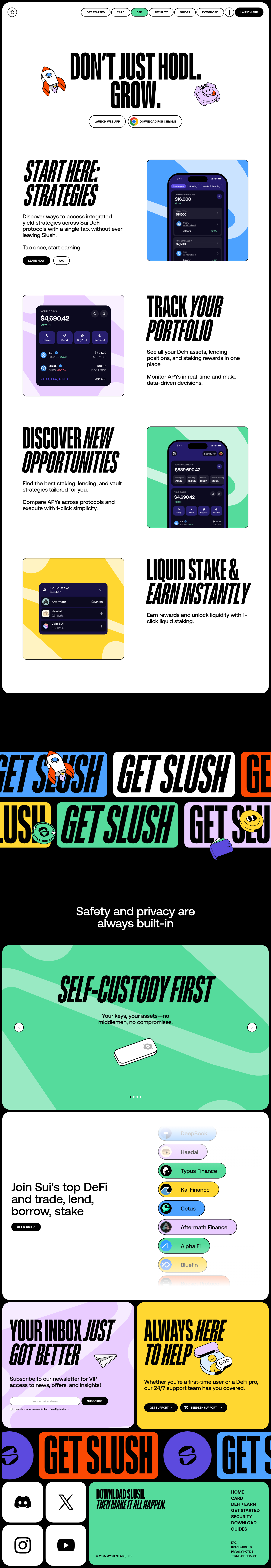 Slush · Features - full page scroll