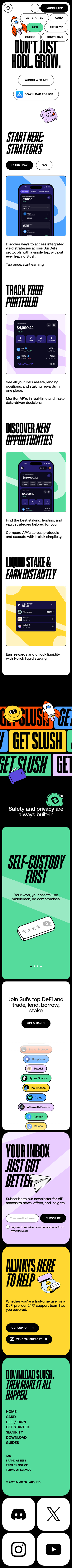 Slush · Features - mobile full page
