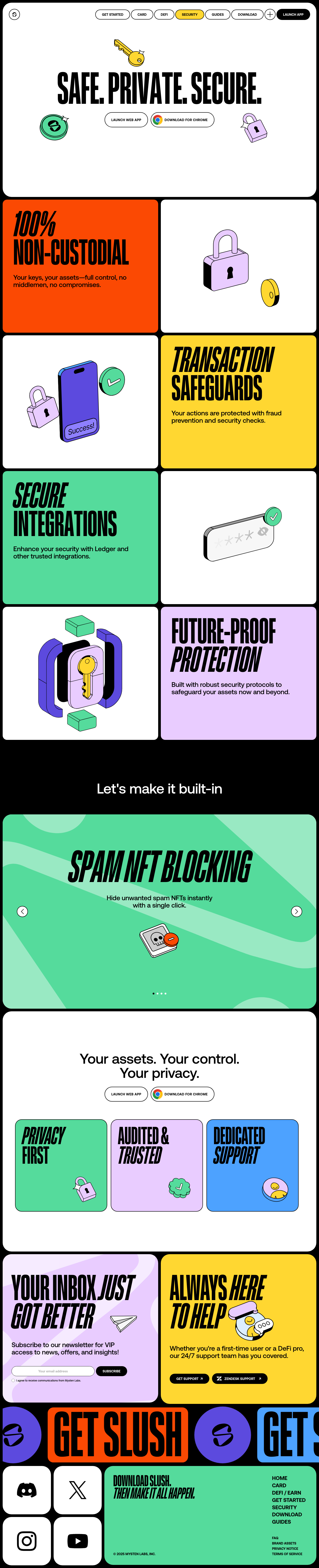 Slush · Features - full page scroll