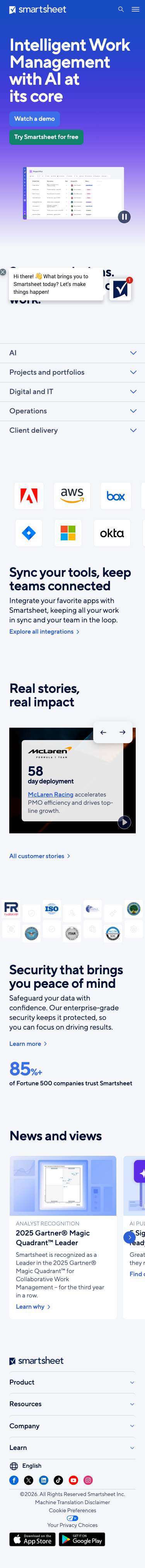 Smartsheet - mobile full page