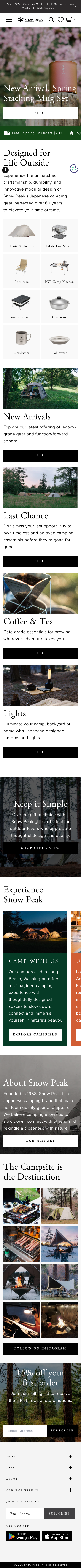 Snowpeak - mobile full page