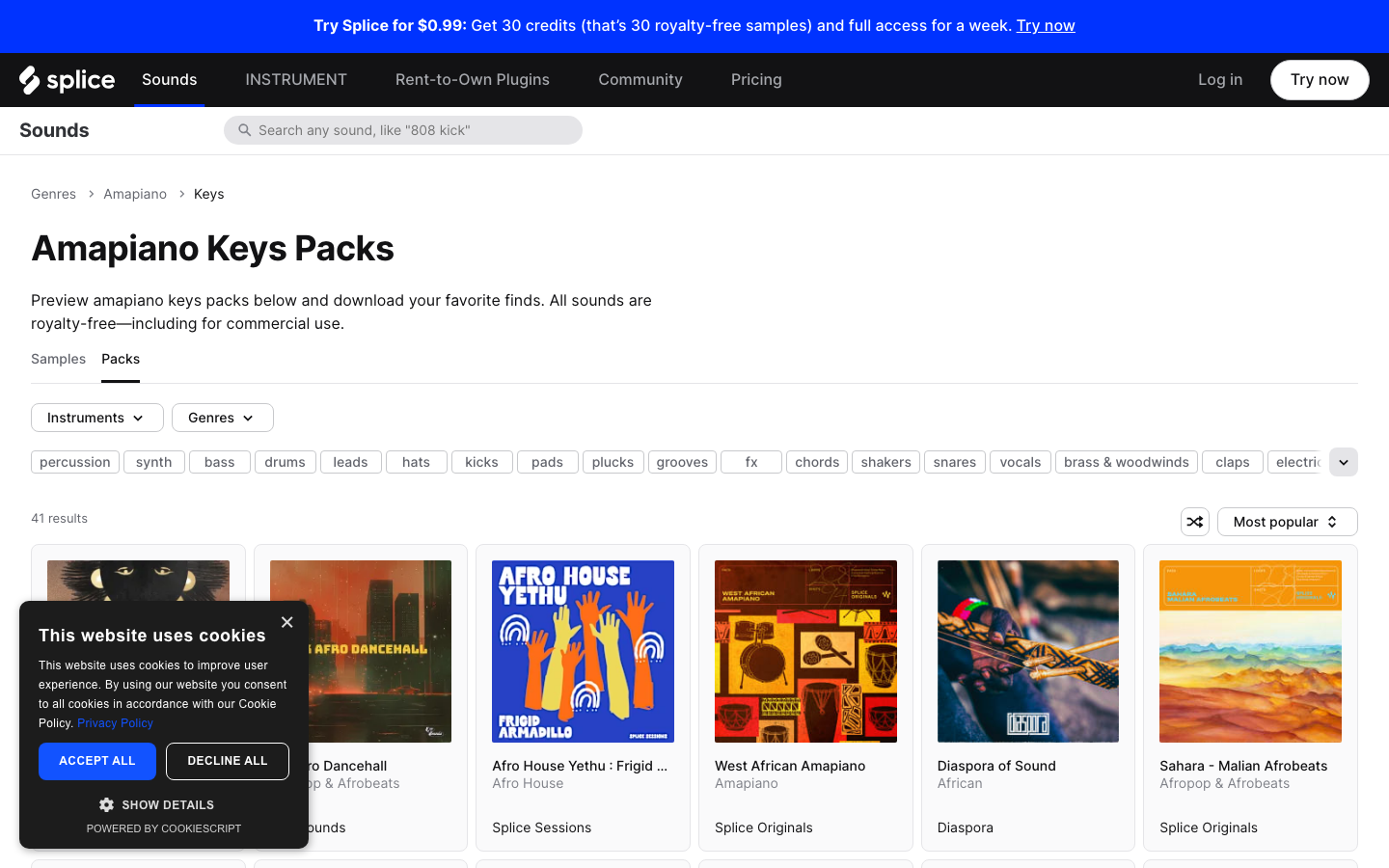 Splice - full page scroll
