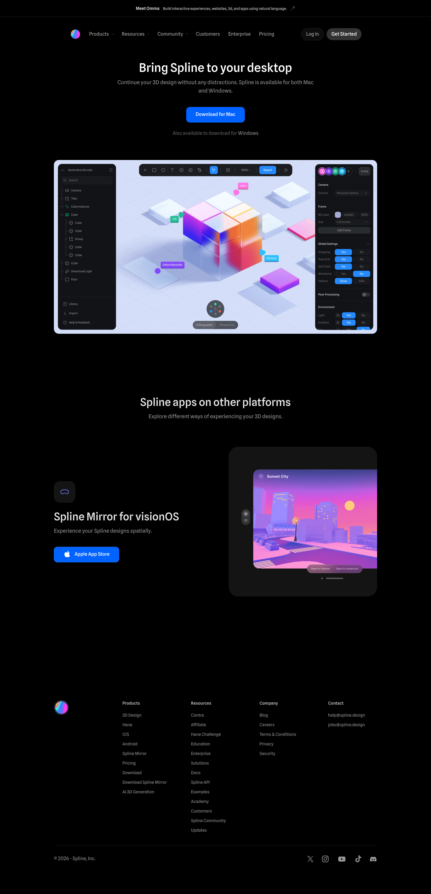 Spline - full page scroll