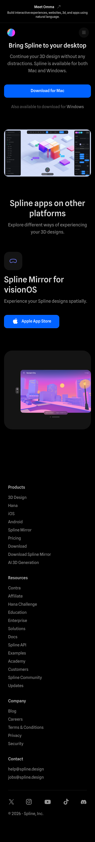 Spline - mobile full page