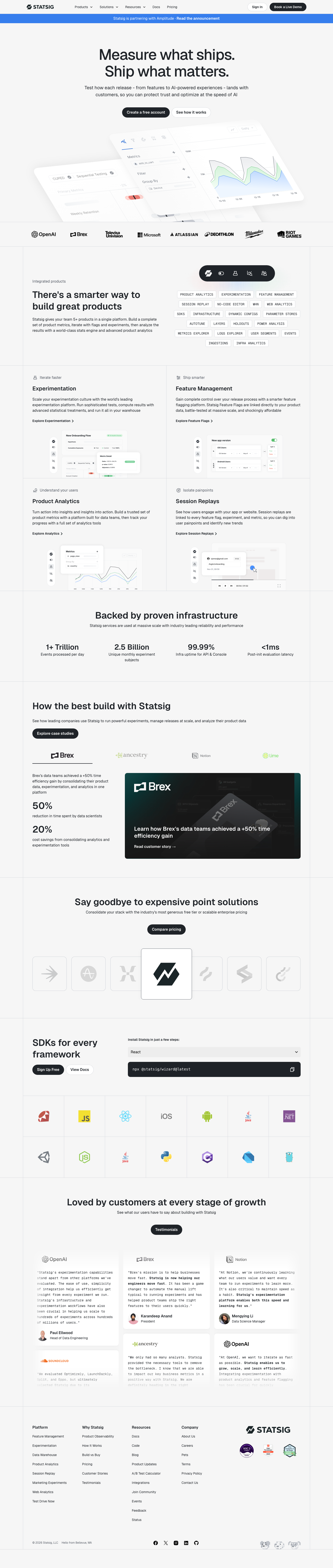 Statsig - full page scroll
