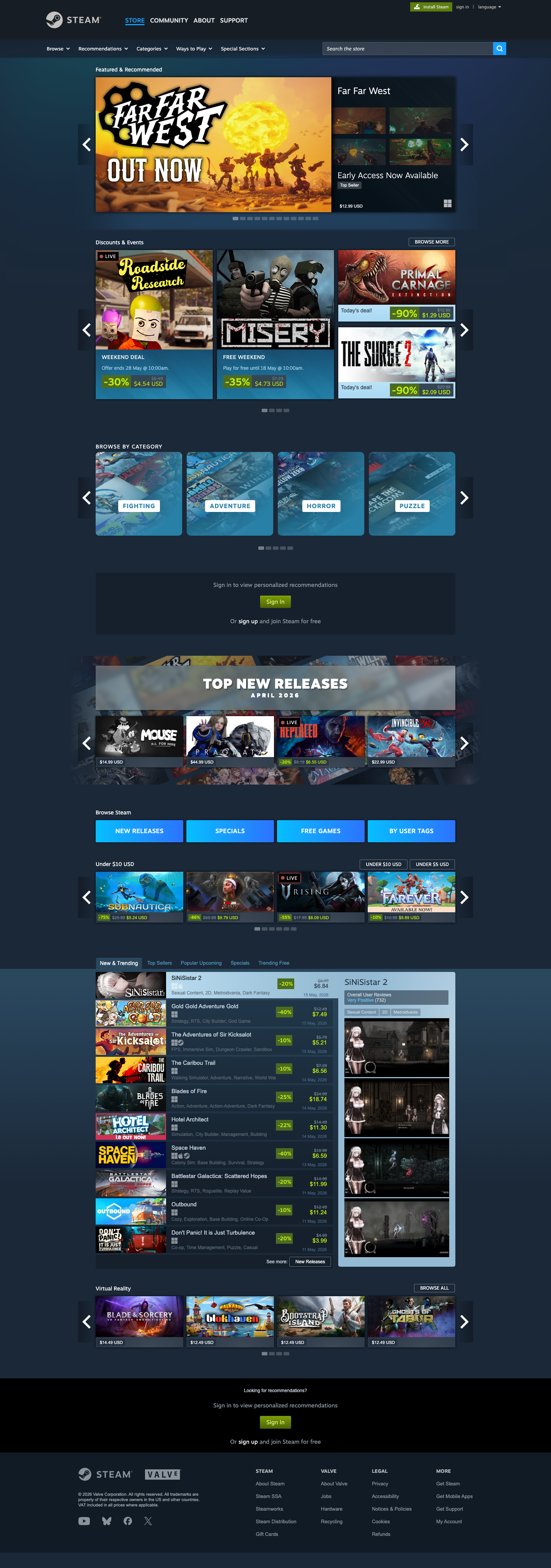 Store Steampowered - full page scroll