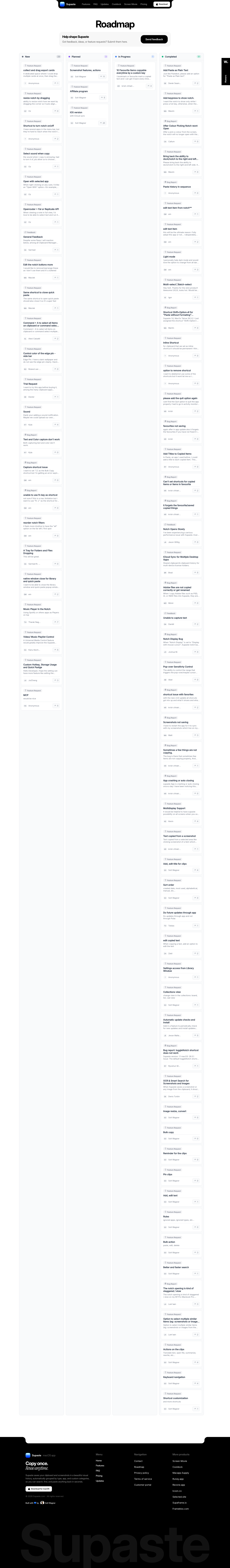 Supaste · Roadmap - full page scroll