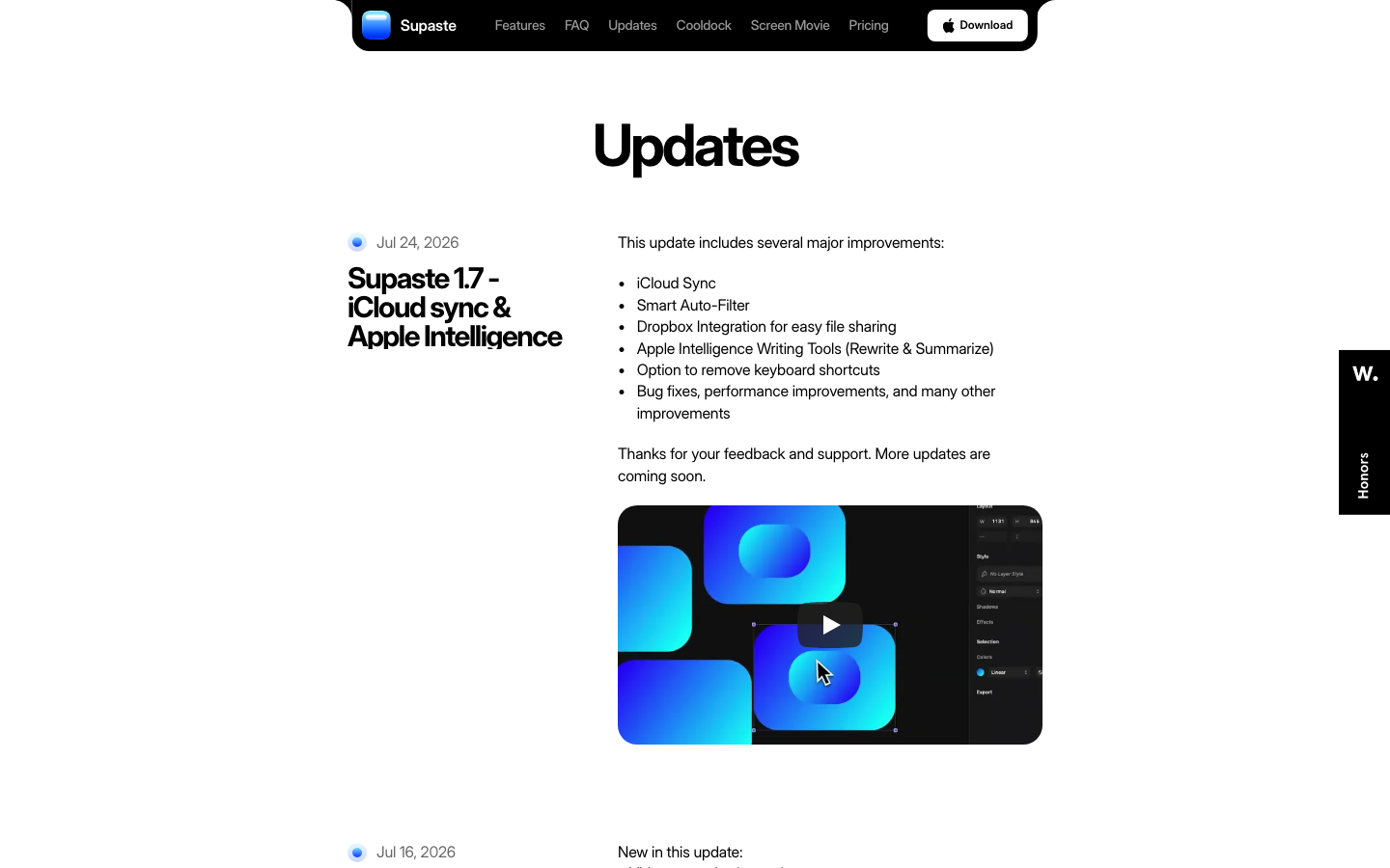 A clean, high-contrast changelog using a specimen-inspired layout with dated left-margin labels and bold, oversized sans-serif headings. · minimalist changelog, saas updates page, swiss typography, clean software release notes, high contrast layout