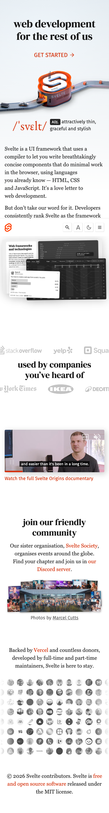 Svelte - mobile full page