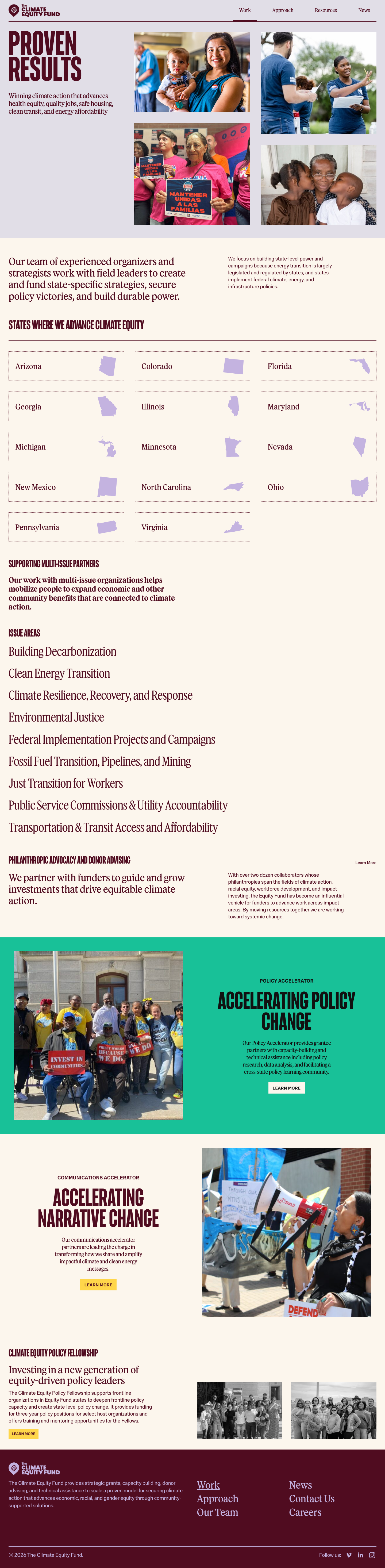 The Equity Fund · Work - full page scroll