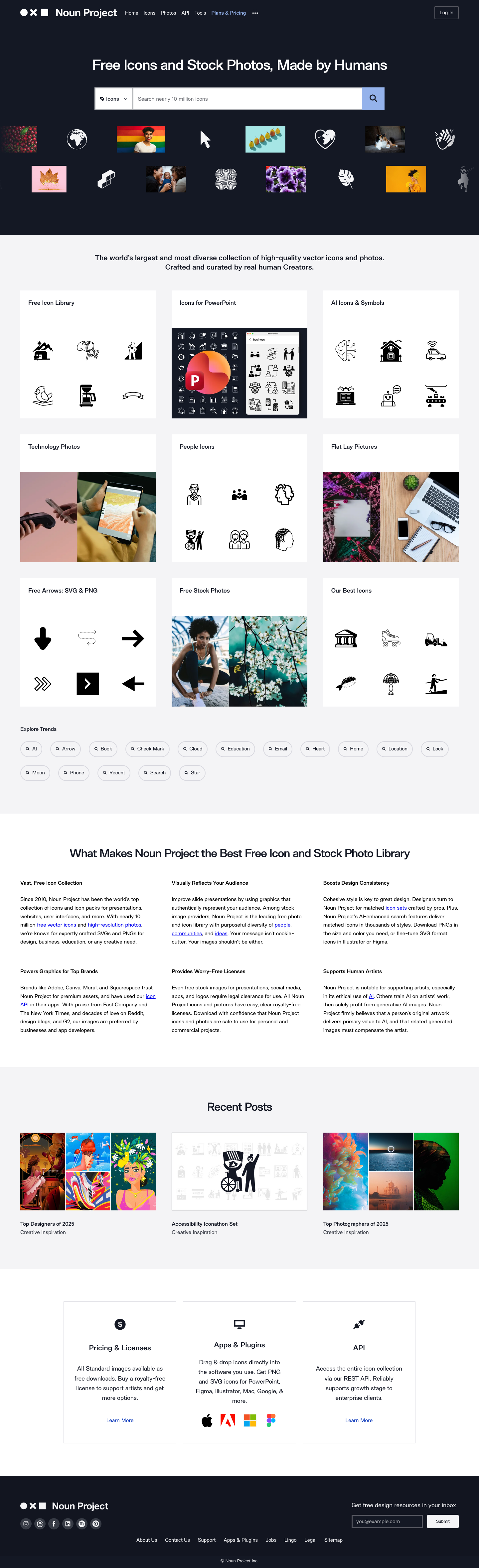 Thenounproject - full page scroll