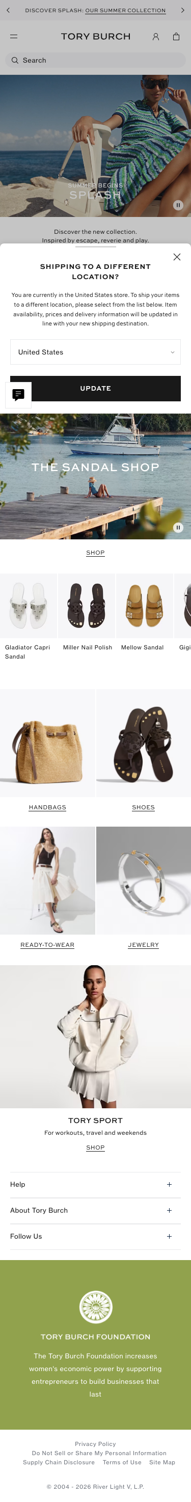 Toryburch - mobile full page