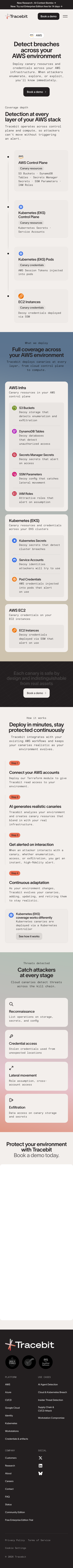 Tracebit · Features - mobile full page
