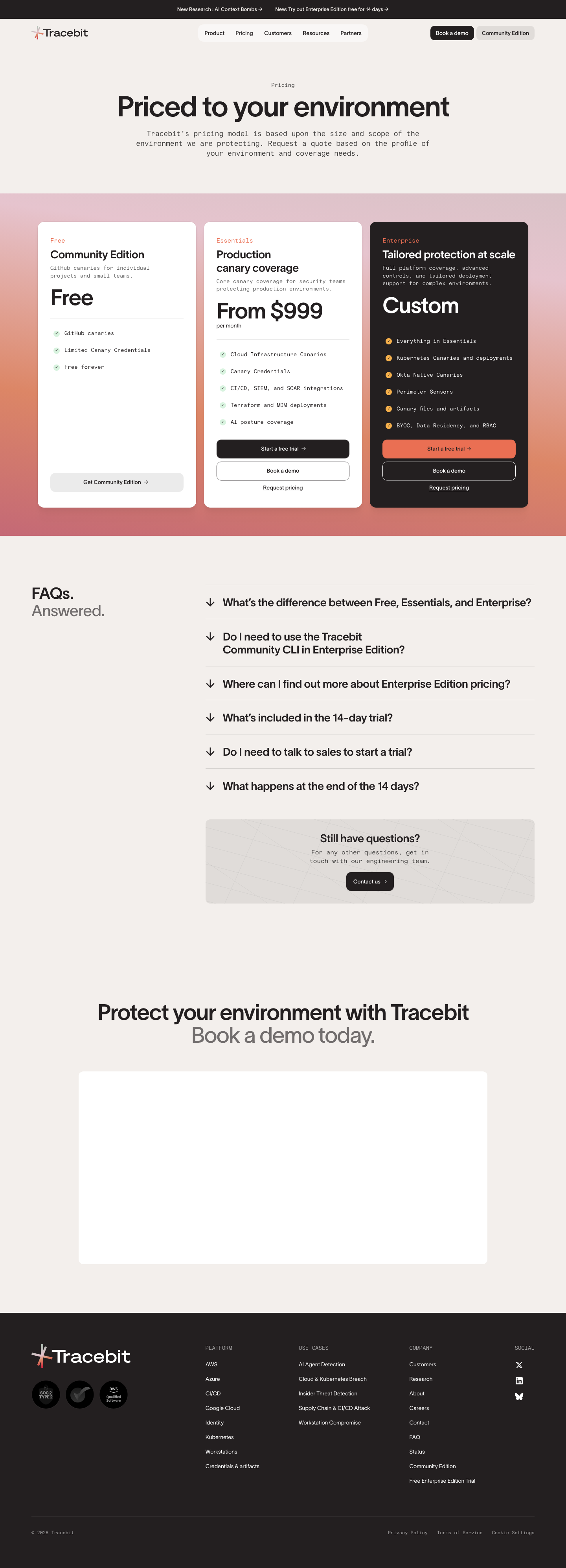 Tracebit · Pricing - full page scroll