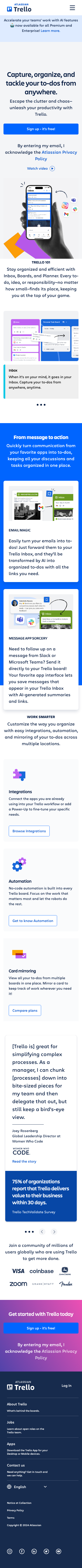 Trello - mobile full page