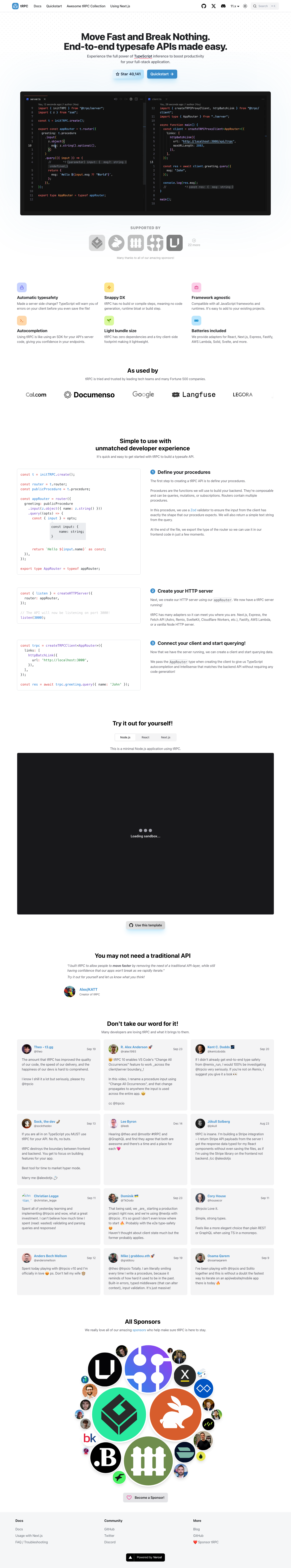 Trpc - full page scroll