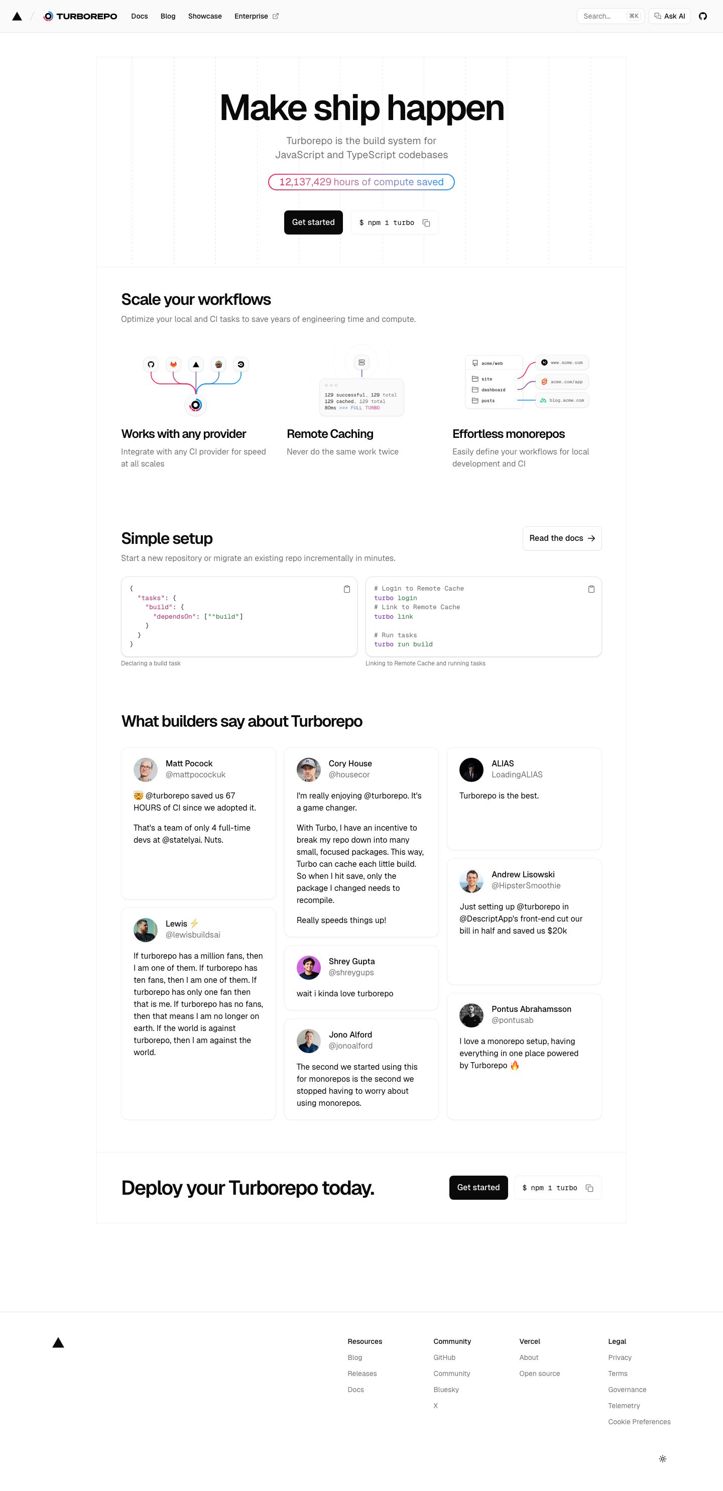 Turbo Build - full page scroll