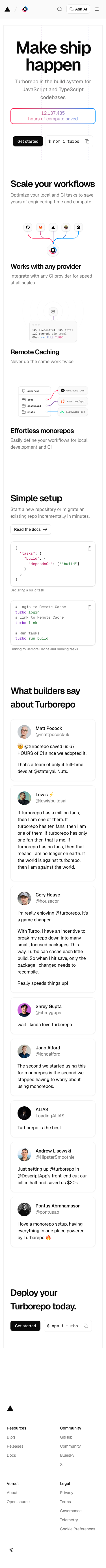 Turbo Build - mobile full page