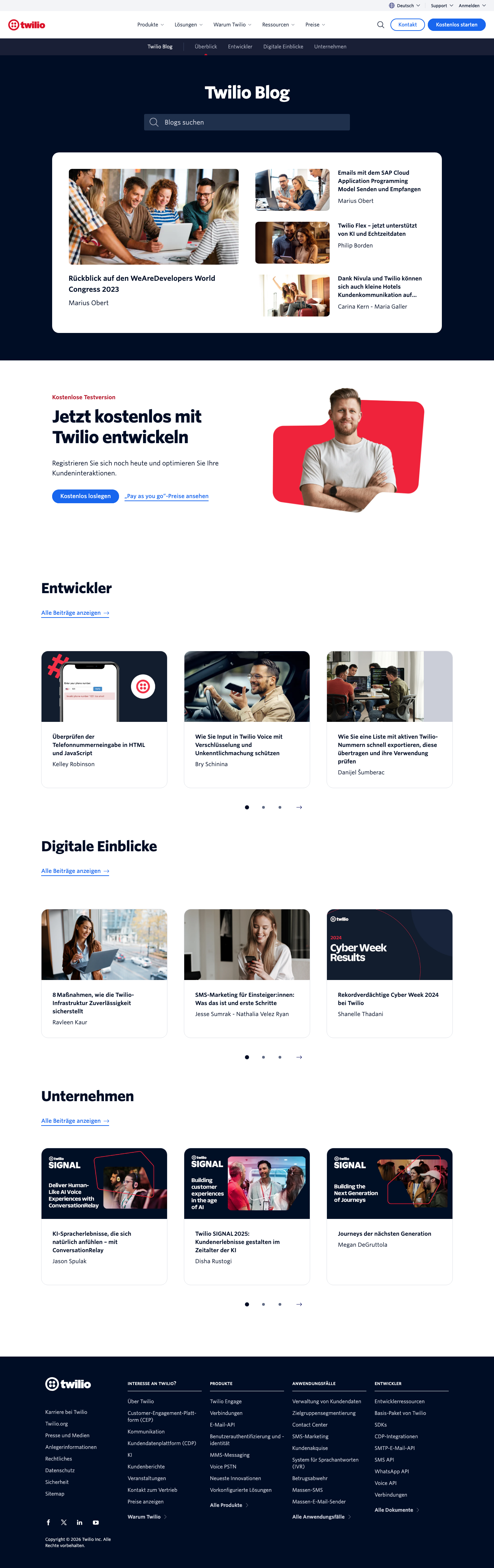Twilio - full page scroll