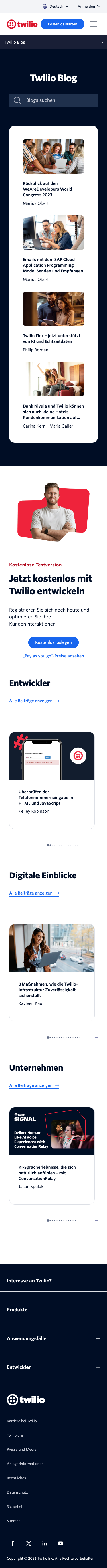 Twilio - mobile full page