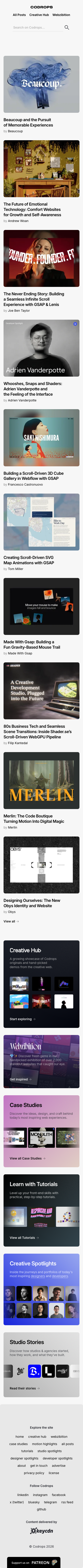 Codrops | Fueling web creativity since 2009 - mobile full page