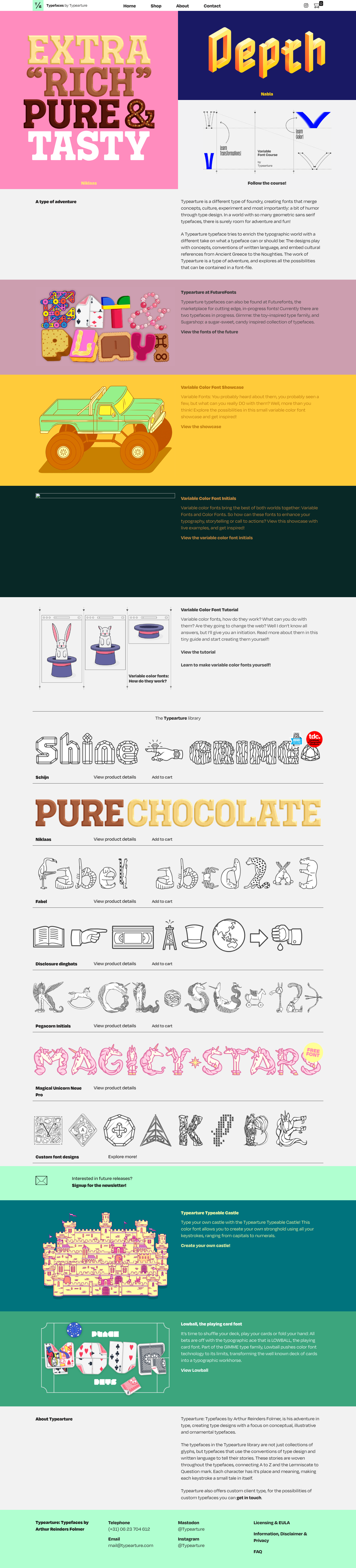 Typearture - full page scroll