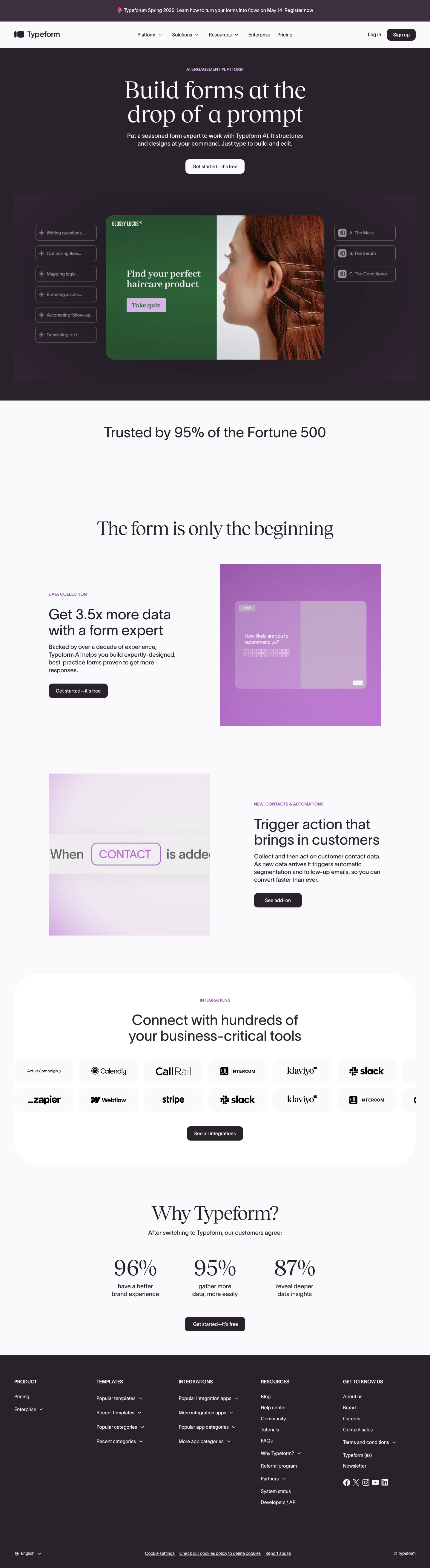Typeform - full page scroll
