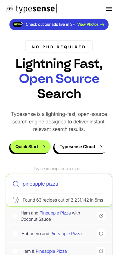Typesense - mobile