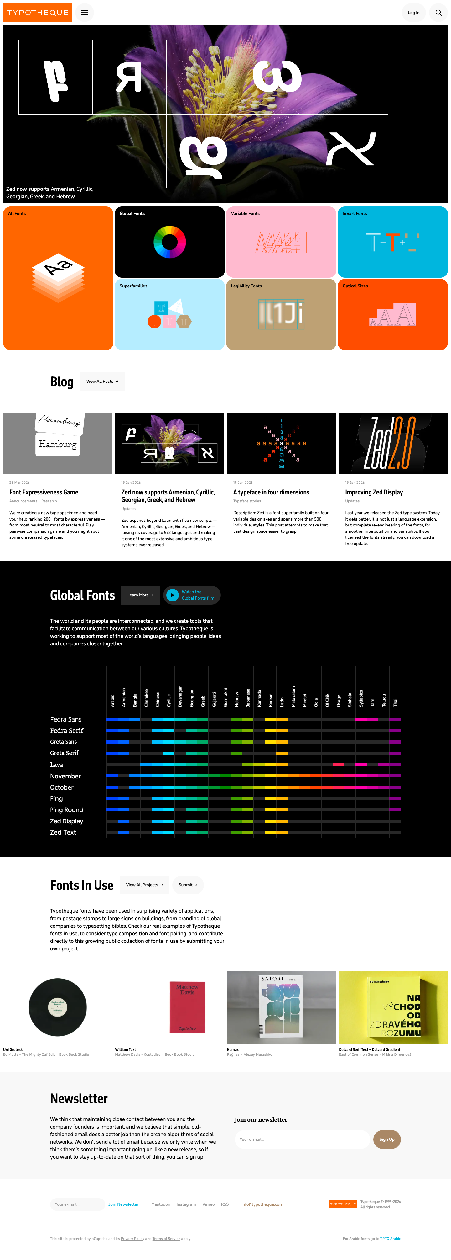 Typotheque - full page scroll