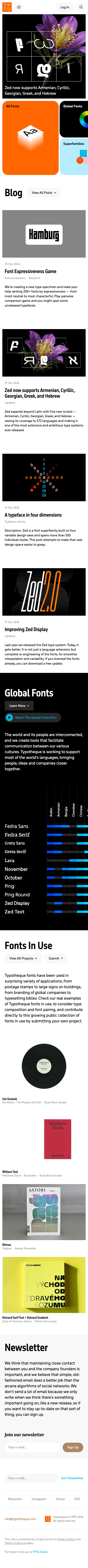 Typotheque - mobile full page