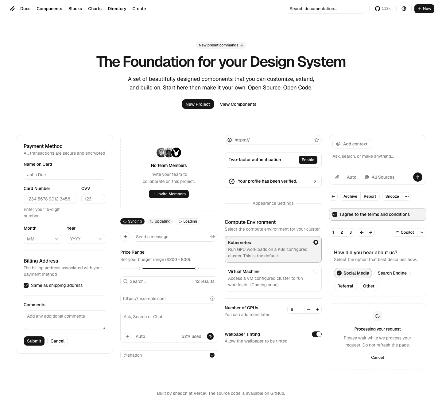 Ui Shadcn - full page scroll