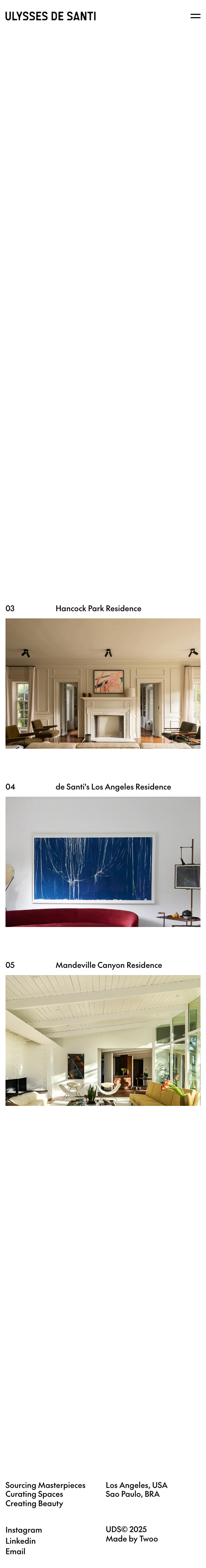 Ulysses de Santi · Spaces - mobile full page