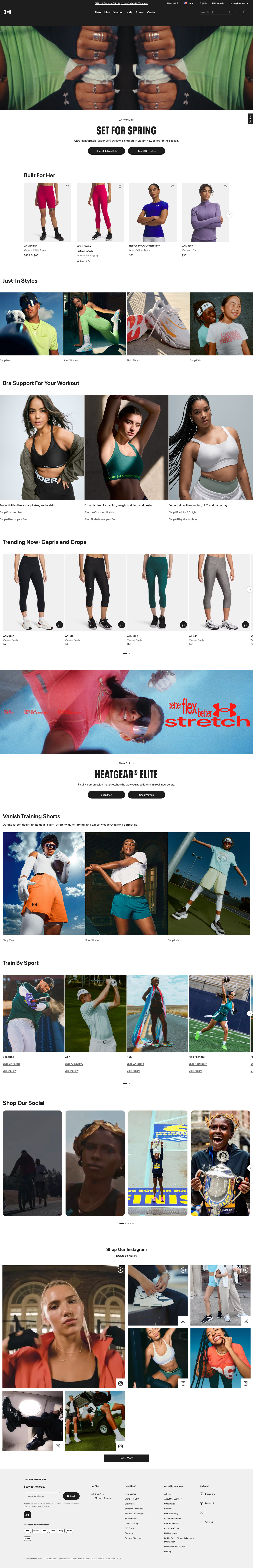 Underarmour - full page scroll