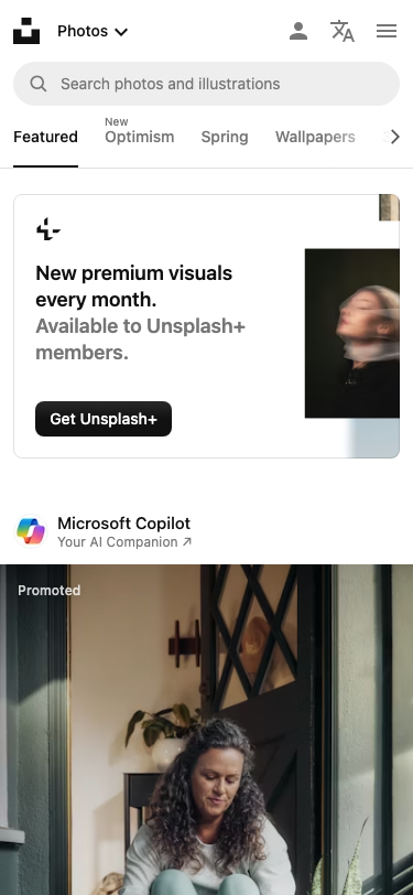 Unsplash - mobile