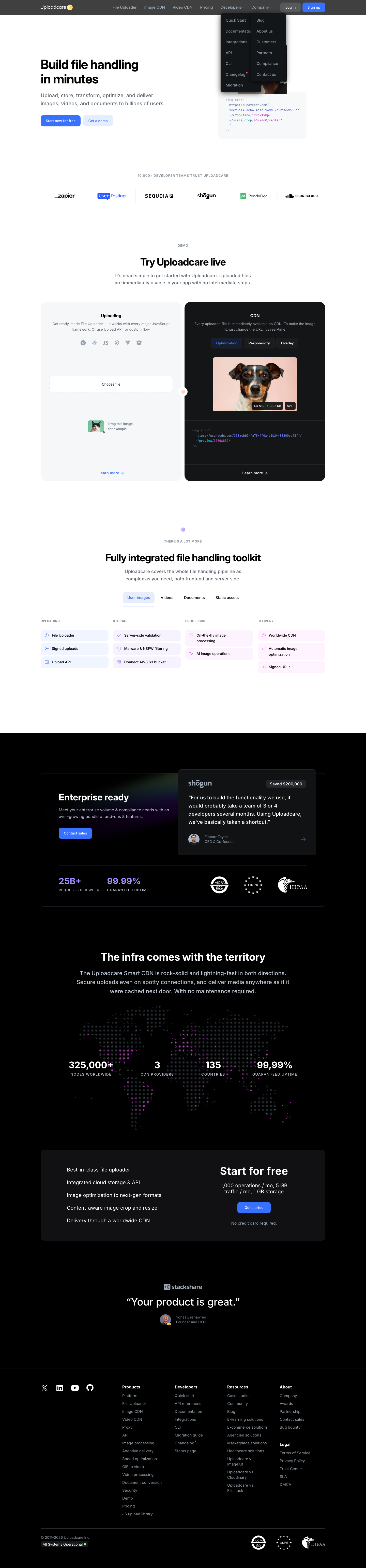 Uploadcare - full page scroll