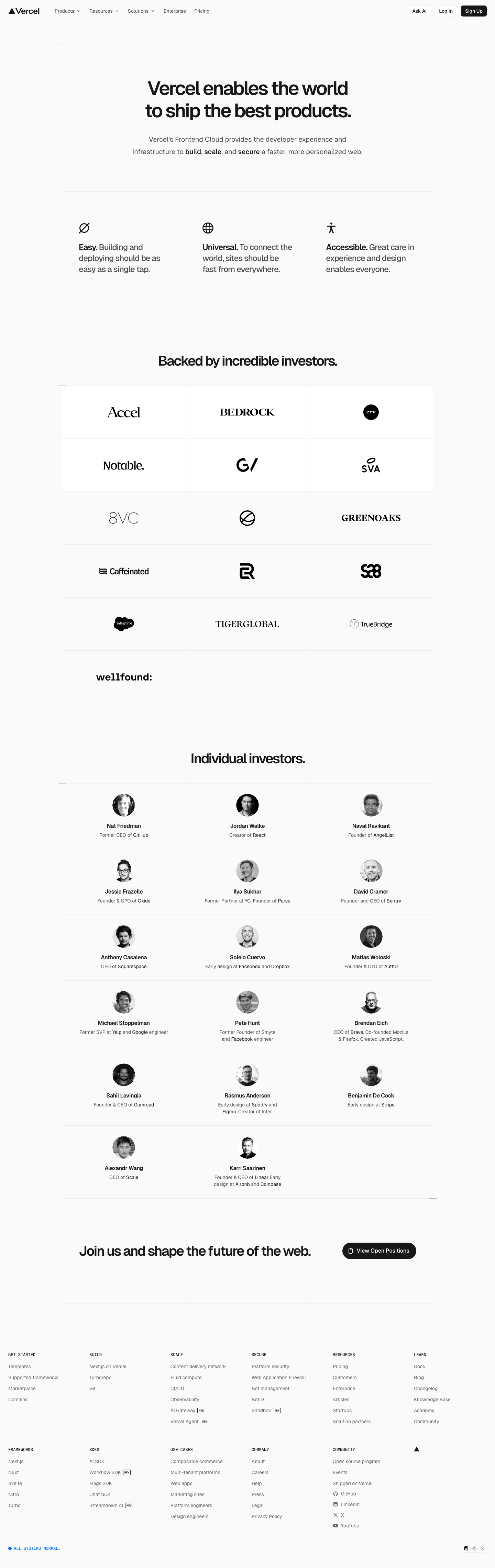 Vercel — About - full page scroll